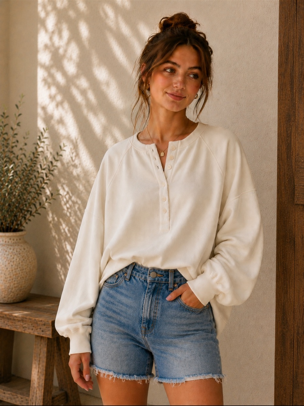 A&F Henley crew sweatshirt